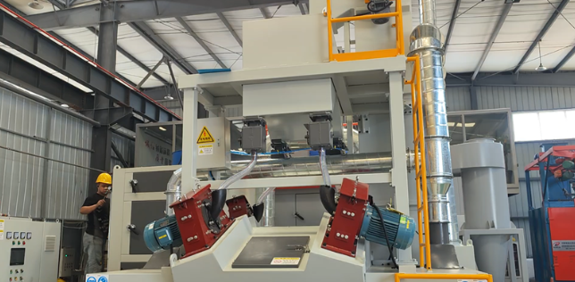 菏泽板材除锈强化,通过式抛丸机应用案例